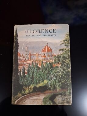 Florence Art Print Poster - Green and Red Scenic Design